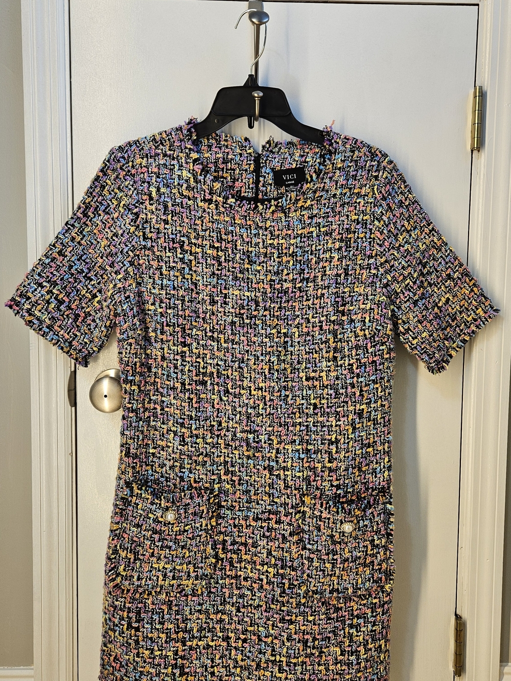VICI Multicolor Tweed Shift Dress
